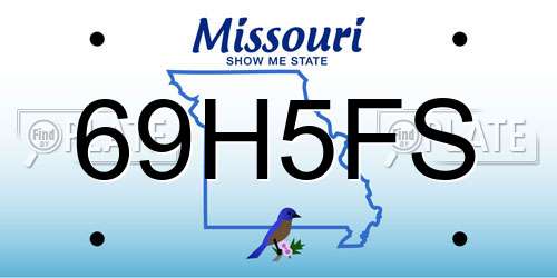 69H5FS Missouri License Plate