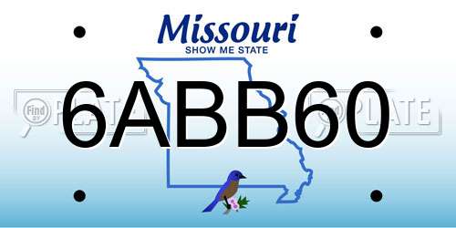 6ABB60 Missouri License Plate