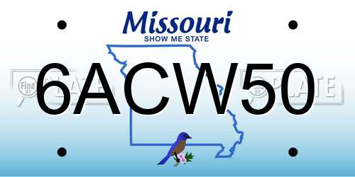 6ACW50 Missouri License Plate