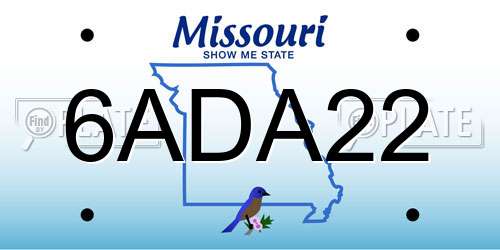 6ADA22 Missouri License Plate