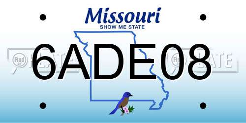 6ADE08 Missouri License Plate