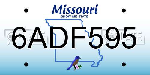 6ADF595 Missouri License Plate