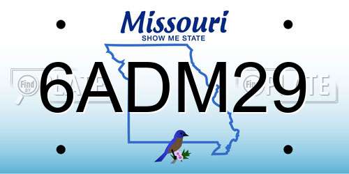 6ADM29 Missouri License Plate