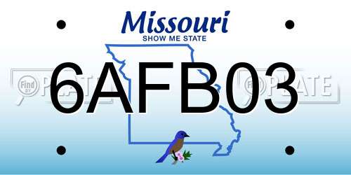 6AFB03 Missouri License Plate