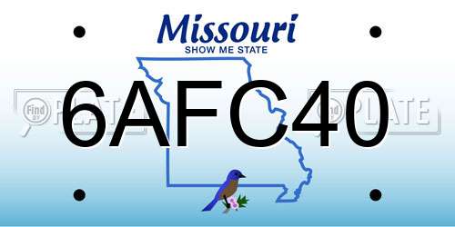 6AFC40 Missouri License Plate