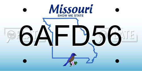 6AFD56 Missouri License Plate