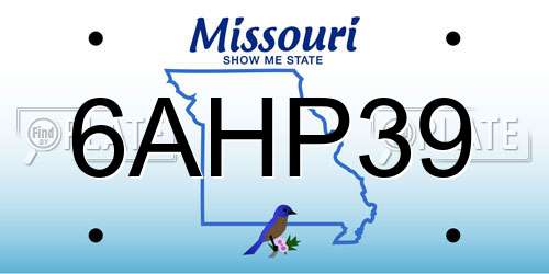 6AHP39 Missouri License Plate