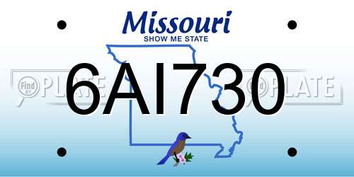 6AI730 Missouri License Plate