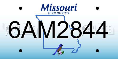 6AM2844 Missouri License Plate
