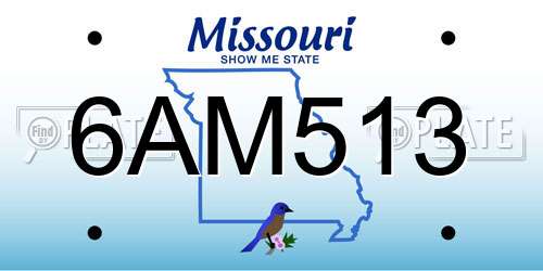 6AM513 Missouri License Plate