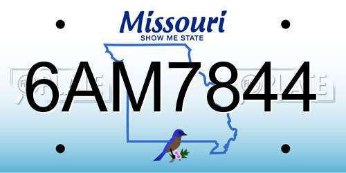 6AM7844 Missouri License Plate