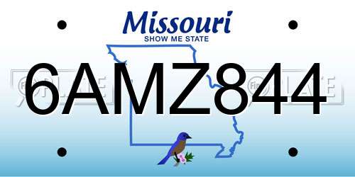 6AMZ844 Missouri License Plate