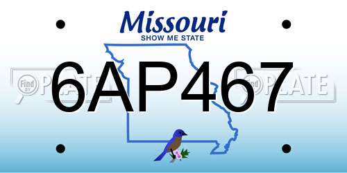 6AP467 Missouri License Plate