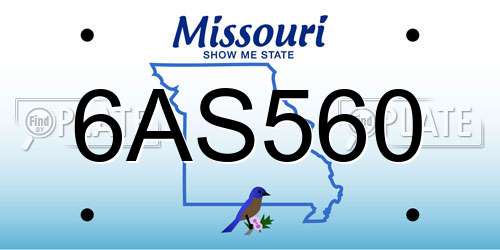 6AS560 Missouri License Plate
