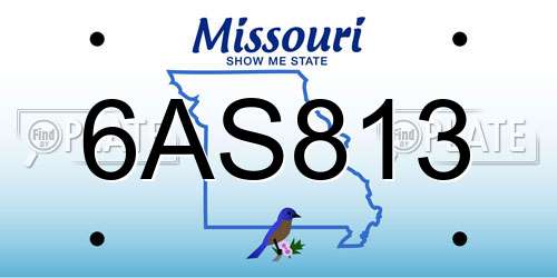 6AS813 Missouri License Plate