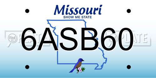 6ASB60 Missouri License Plate