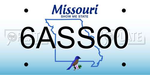 6ASS60 Missouri License Plate