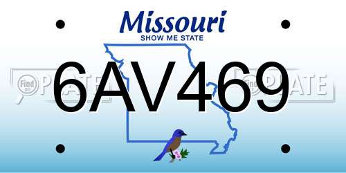 6AV469 Missouri License Plate