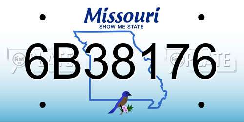 6B38176 Missouri License Plate