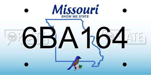 6BA164 Missouri License Plate
