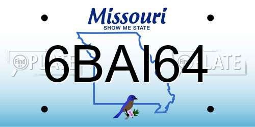 6BAI64 Missouri License Plate