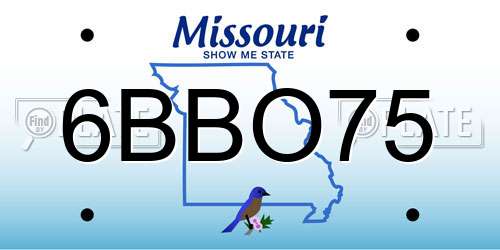 6BBO75 Missouri License Plate