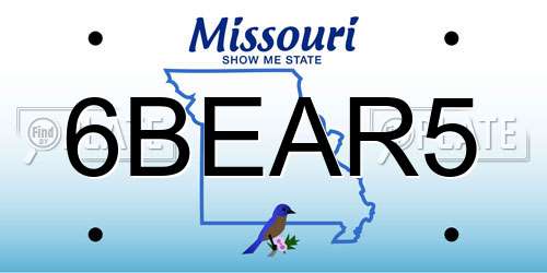 6BEAR5 Missouri License Plate