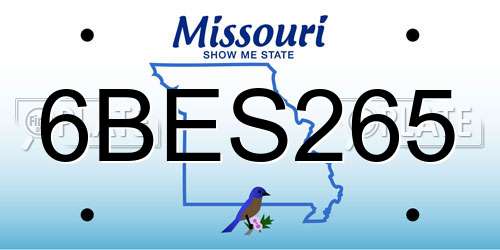 6BES265 Missouri License Plate