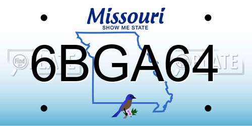 6BGA64 Missouri License Plate