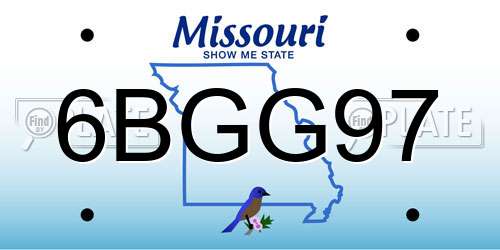 6BGG97 Missouri License Plate