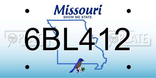 6BL412 Missouri License Plate
