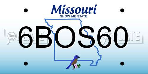 6BOS60 Missouri License Plate