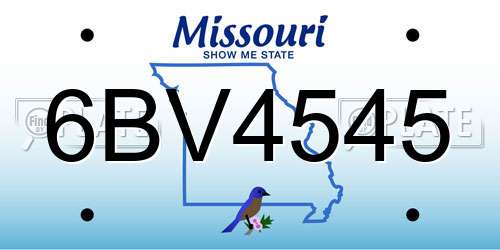 6BV4545 Missouri License Plate