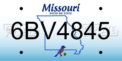 6BV4845 Missouri License Plate
