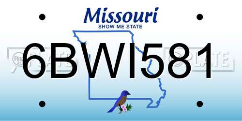 6BWI581 Missouri License Plate