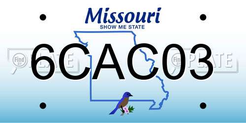 6CAC03 Missouri License Plate