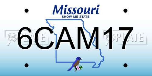 6CAM17 Missouri License Plate