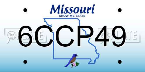6CCP49 Missouri License Plate