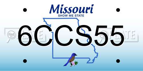 6CCS55 Missouri License Plate
