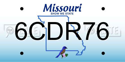 6CDR76 Missouri License Plate