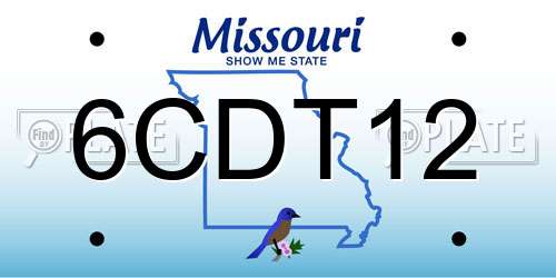 6CDT12 Missouri License Plate