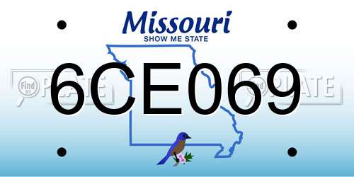 6CE069 Missouri License Plate