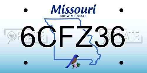 6CFZ36 Missouri License Plate