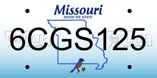 6CGS125 Missouri License Plate