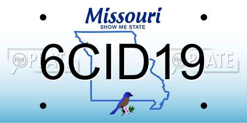 6CID19 Missouri License Plate