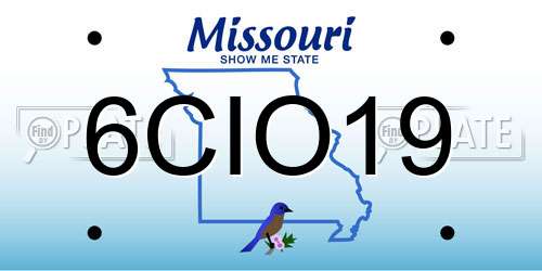 6CIO19 Missouri License Plate