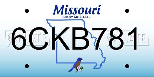 6CKB781 Missouri License Plate