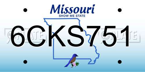 6CKS751 Missouri License Plate