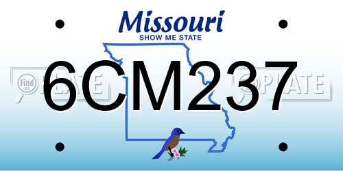 6CM237 Missouri License Plate