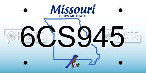 6CS945 Missouri License Plate